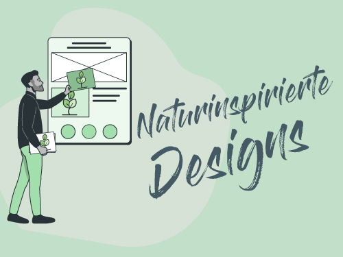 Design Nachhalitgkeit Bloggrafik Naturinspirierte Designs Grafik mit einer Person.