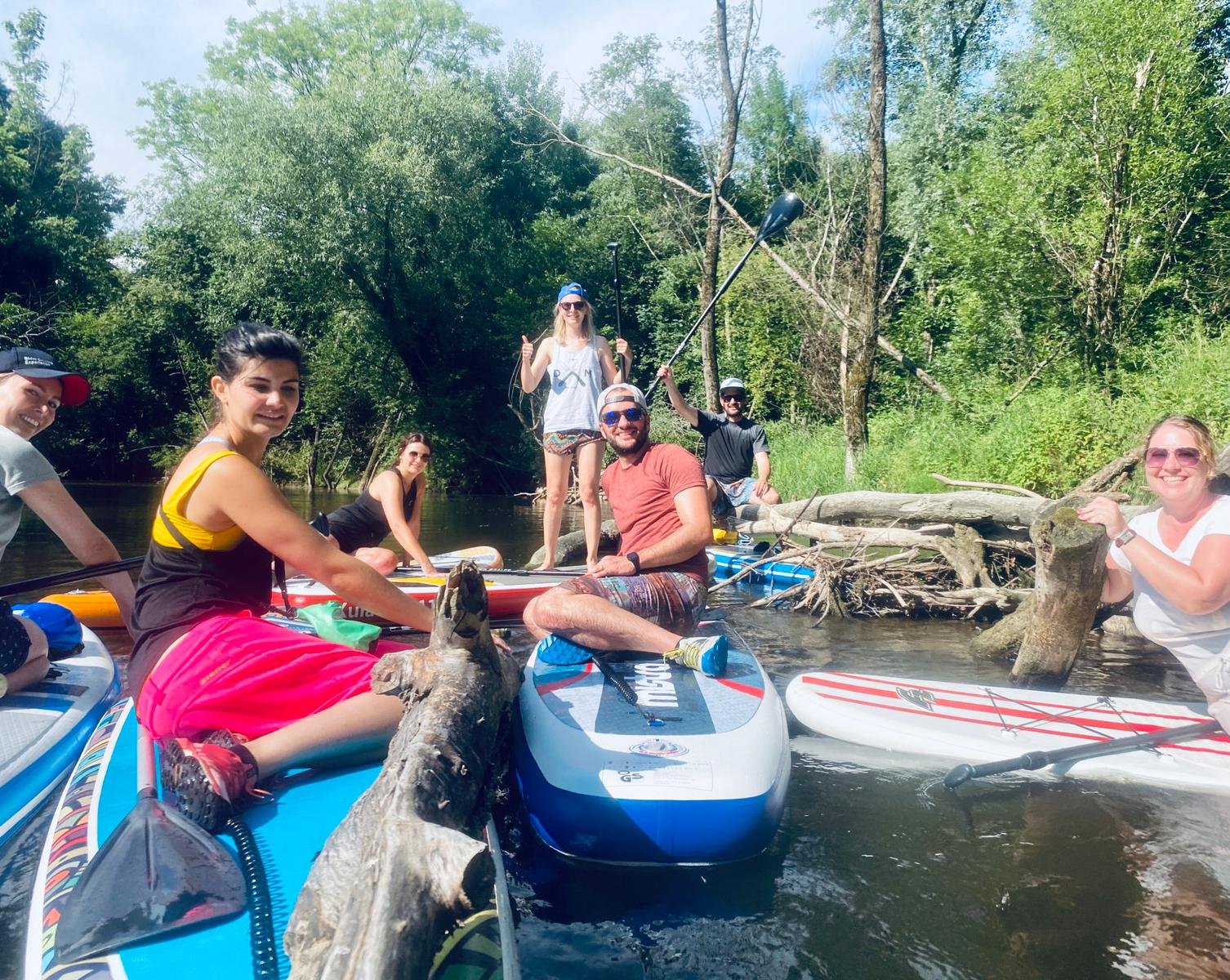 AB3 Teamausflug beim SUPen auf der Schussen