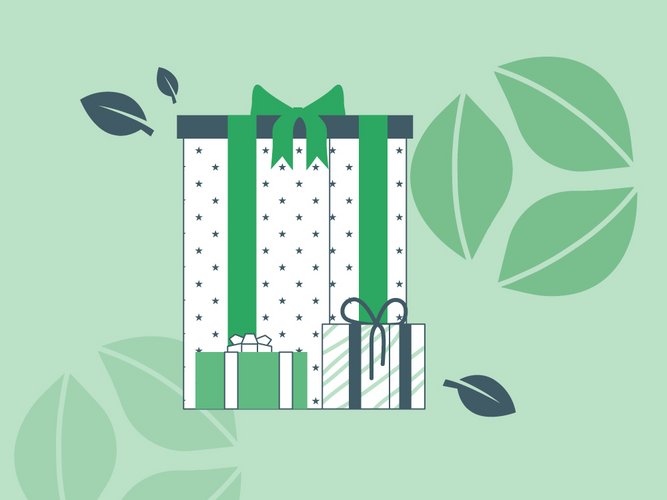 Nachhaltige Weihnachtsgeschenke Bloggrafik Nachhaltige Weihnachtsgeschenke Grafik mit Geschenken.