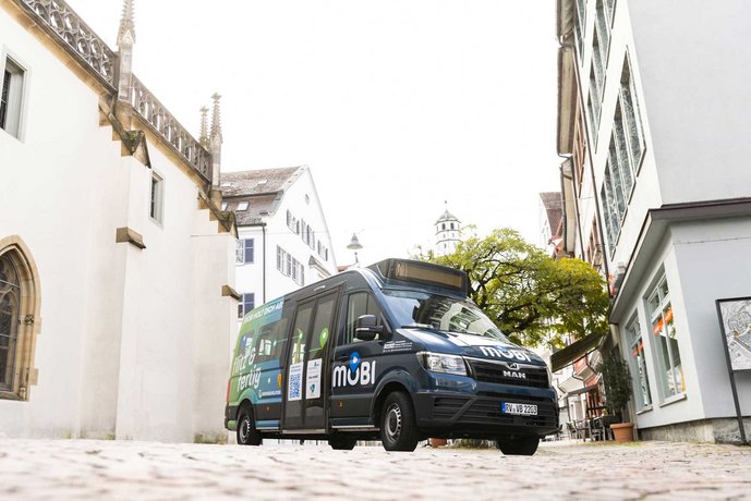 MOBI steht in der Ravensburger Innenstadt