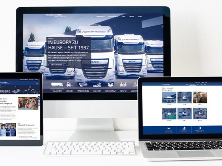 Webdesign für Finsterwalder Spedition, Alpenblickdrei Werbeagentur