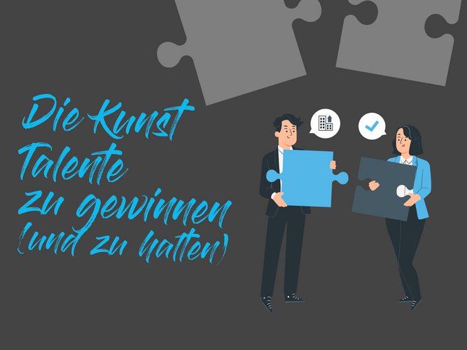 2 Menschen halten Puzzleteile in den Händen.